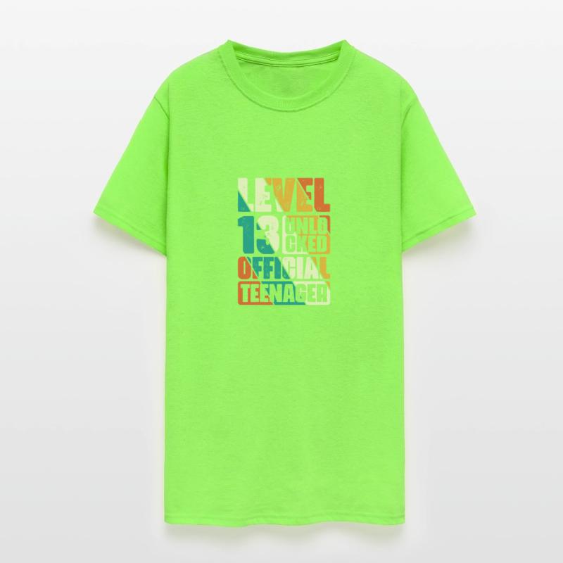 13th Birthday Shirt Level 13 Unlocked Retro