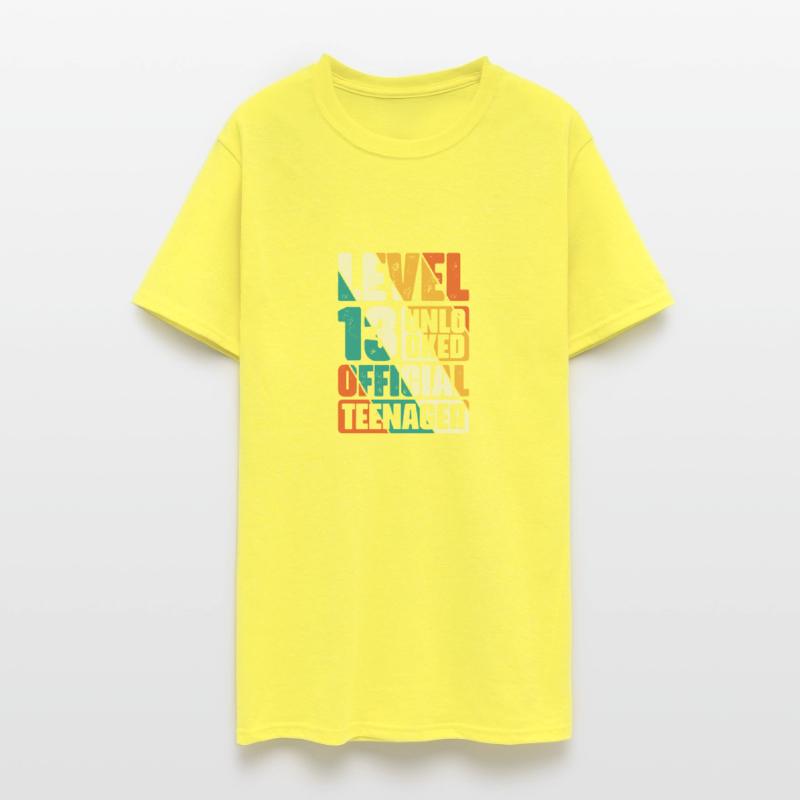 13th Birthday Shirt Level 13 Unlocked Retro