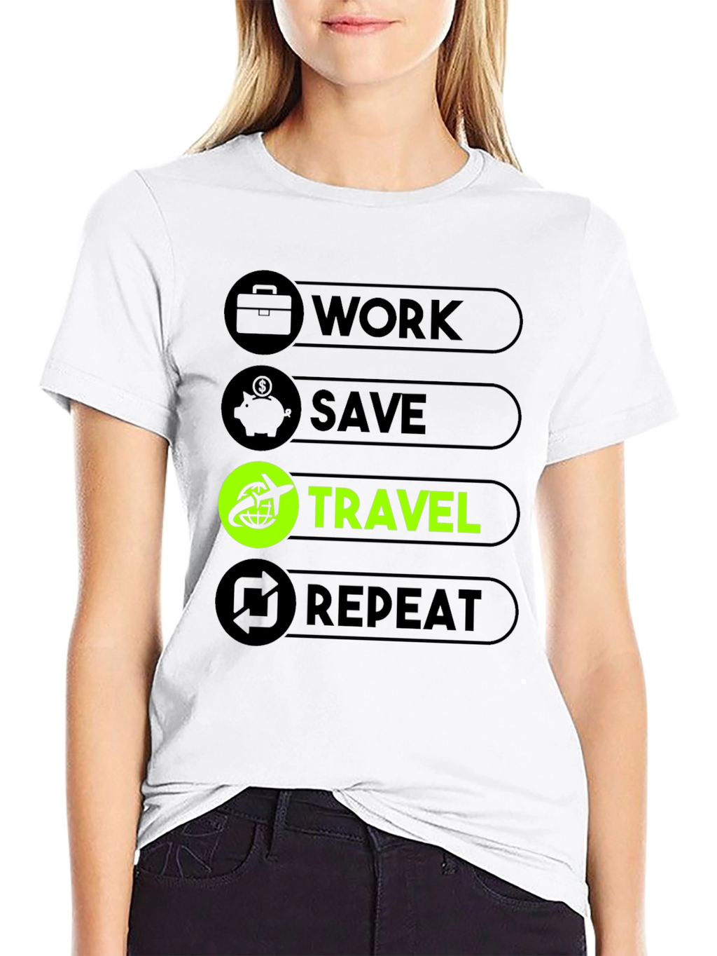 Work Save Travel Repeat Graphic Tee