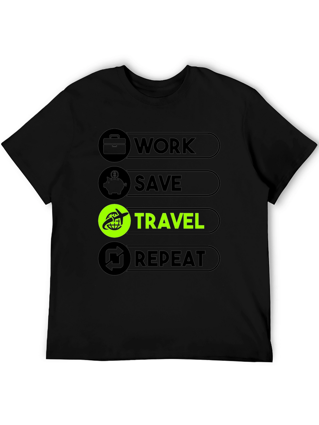 Work Save Travel Repeat Graphic Tee