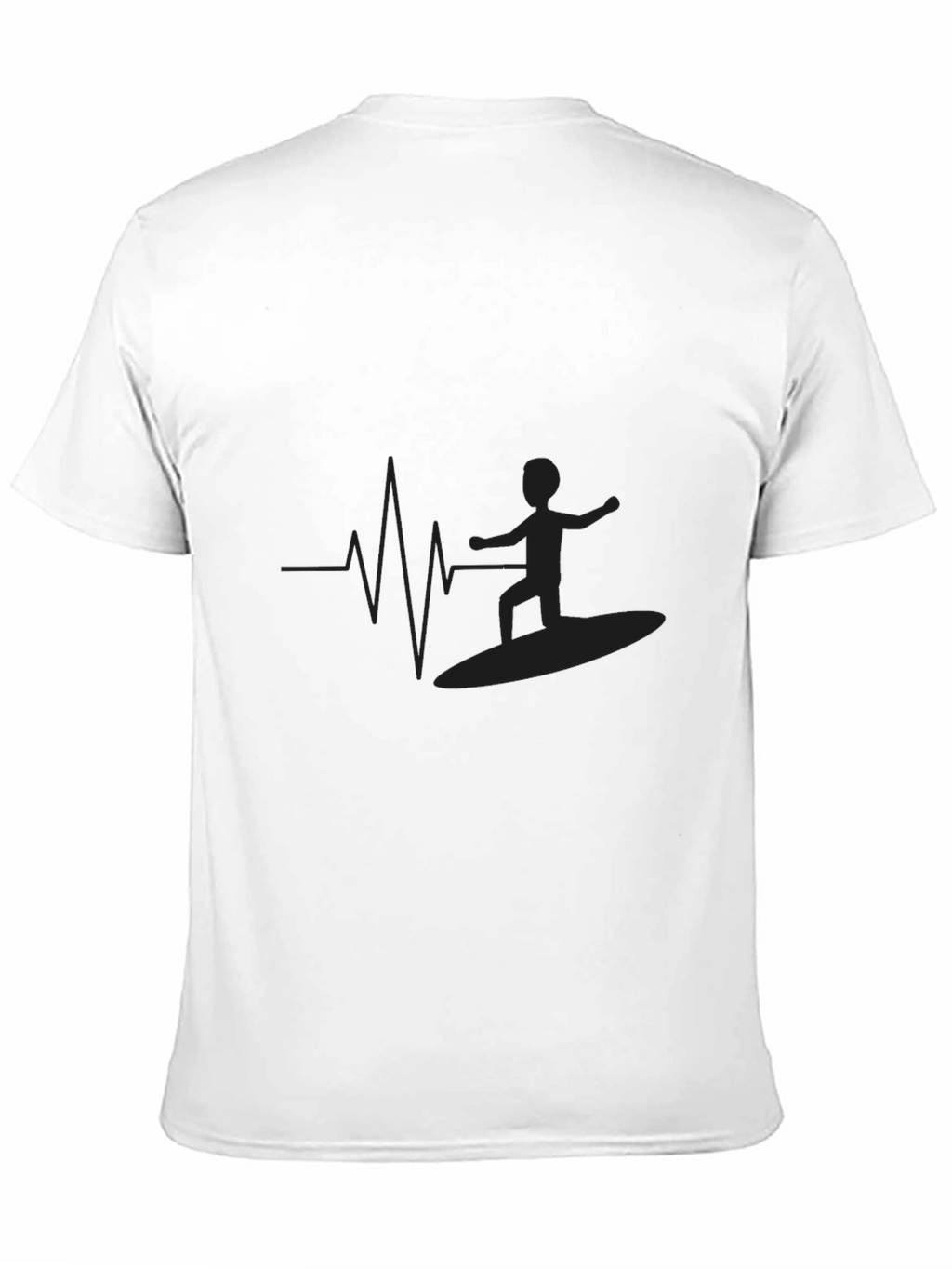 Surfing Heartbeat T-Shirt - Black