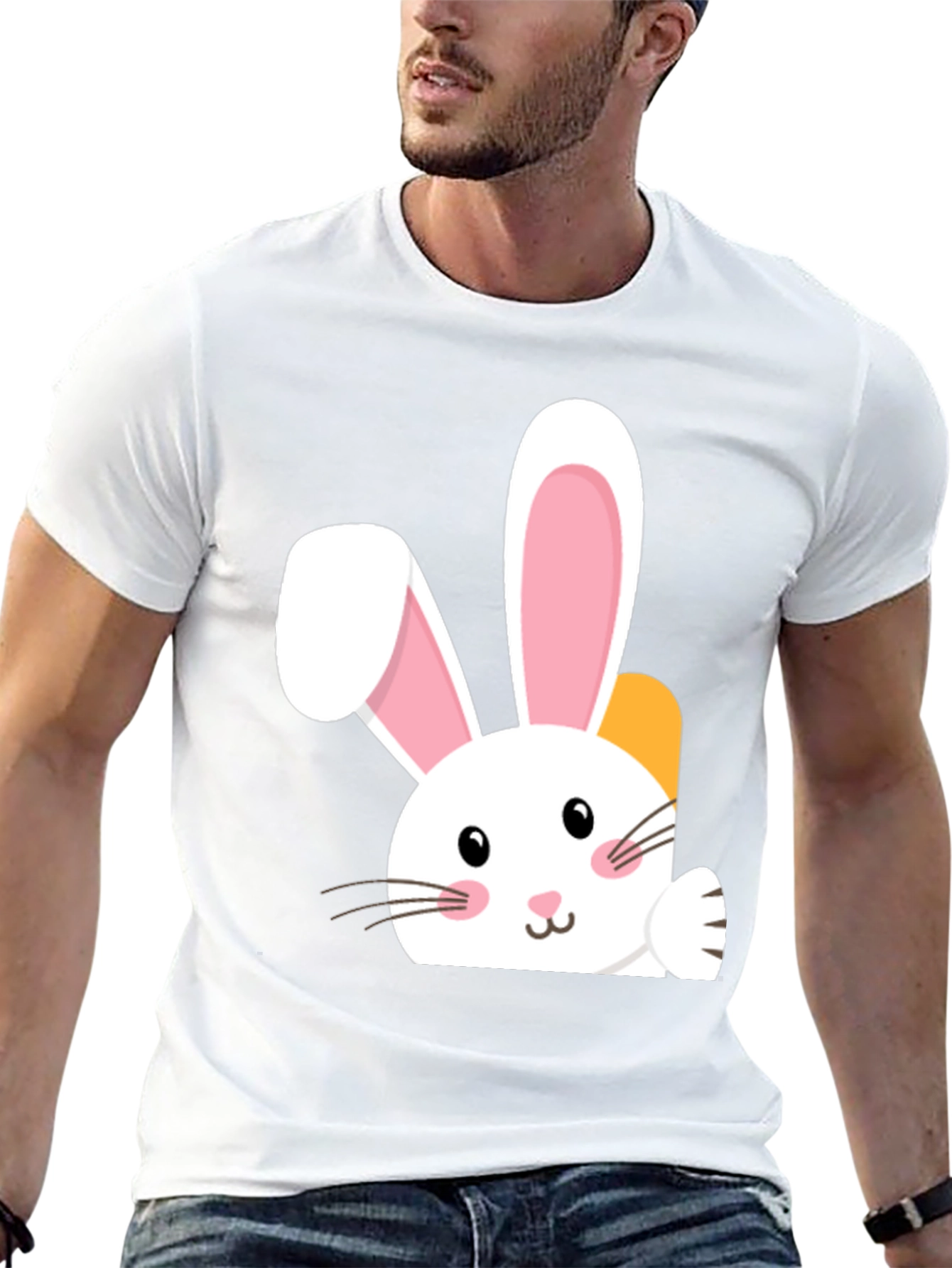 Cute Easter Bunny Black T-Shirt