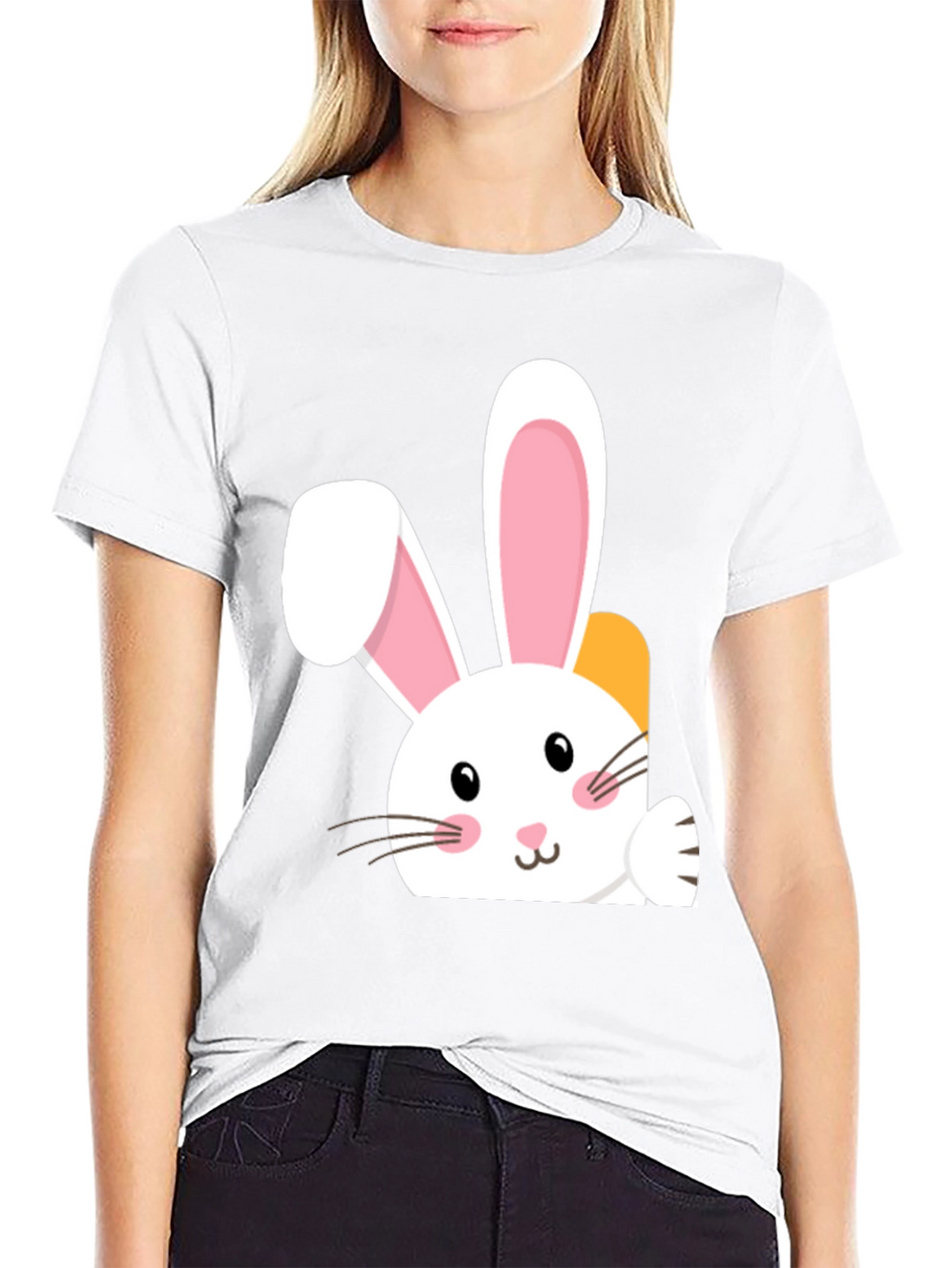 Cute Easter Bunny Black T-Shirt
