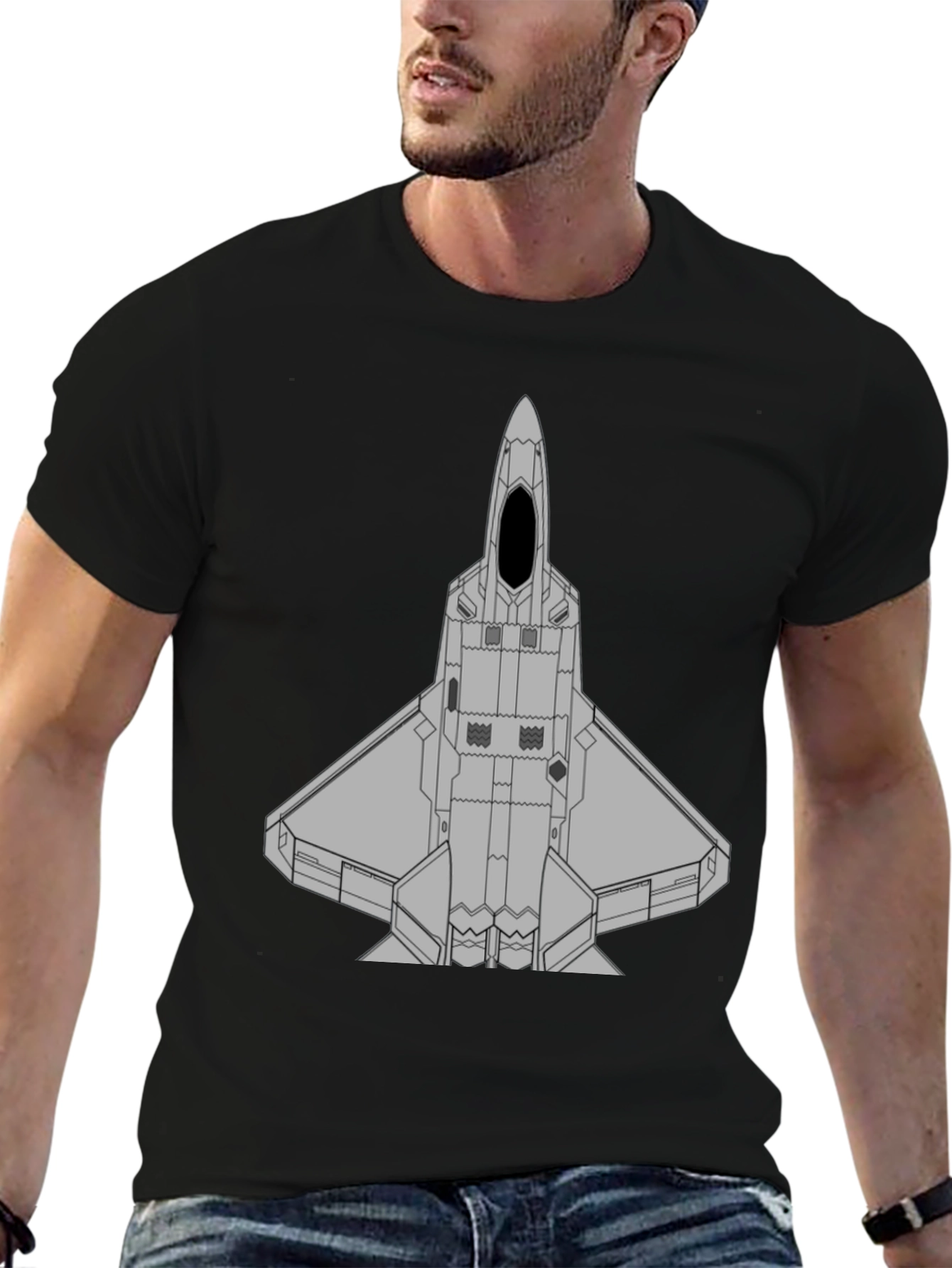 Stealth Fighter Jet Graphic T-Shirt