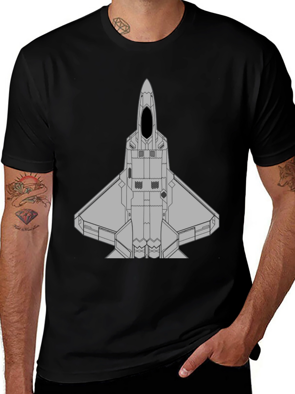 Stealth Fighter Jet Graphic T-Shirt
