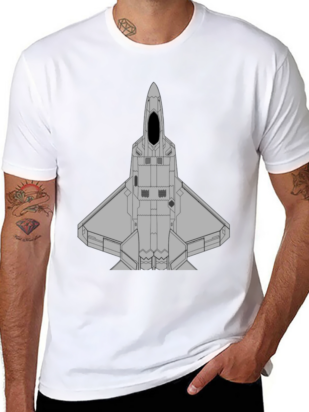 Stealth Fighter Jet Graphic T-Shirt