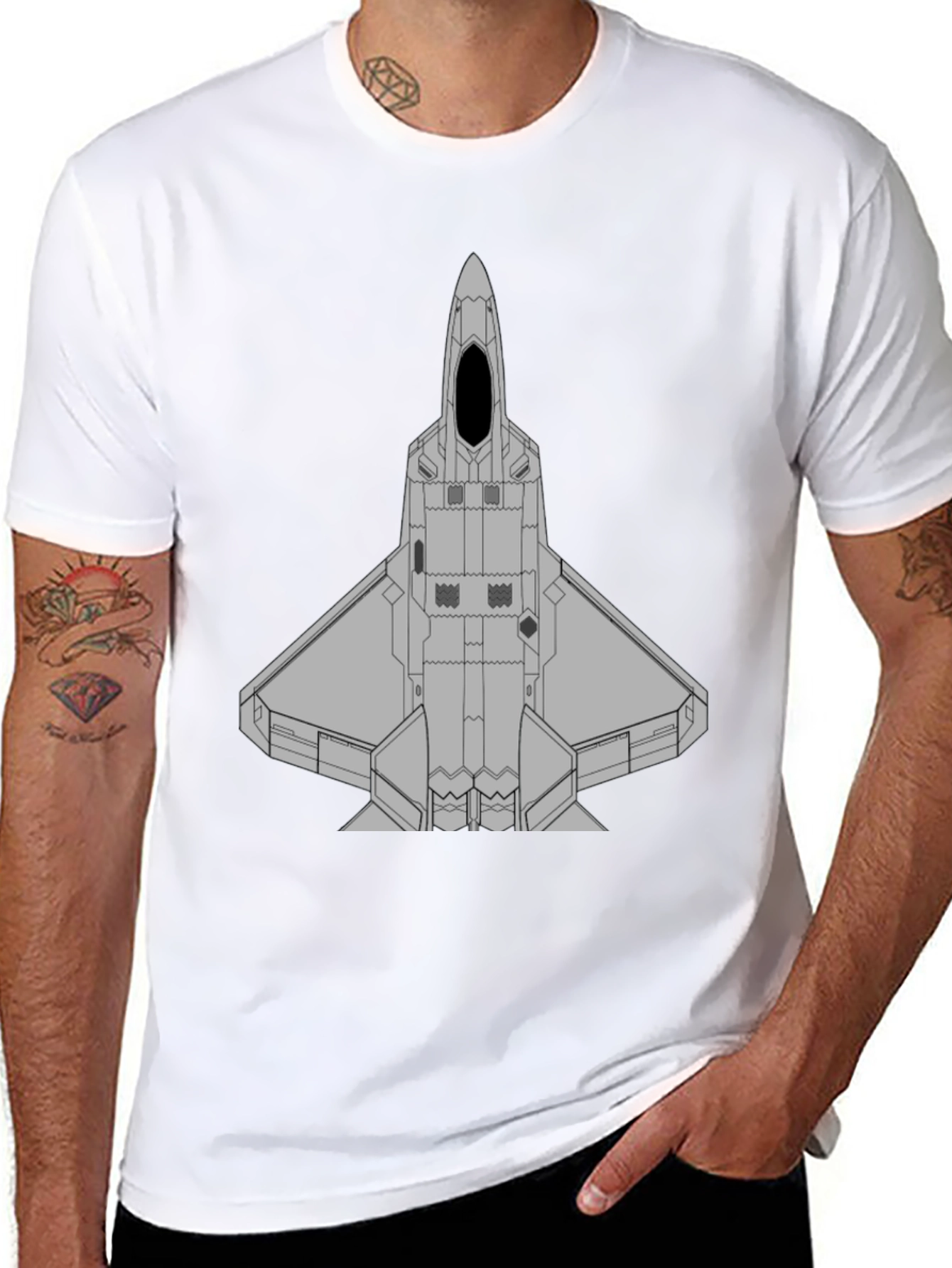 Stealth Fighter Jet Graphic T-Shirt