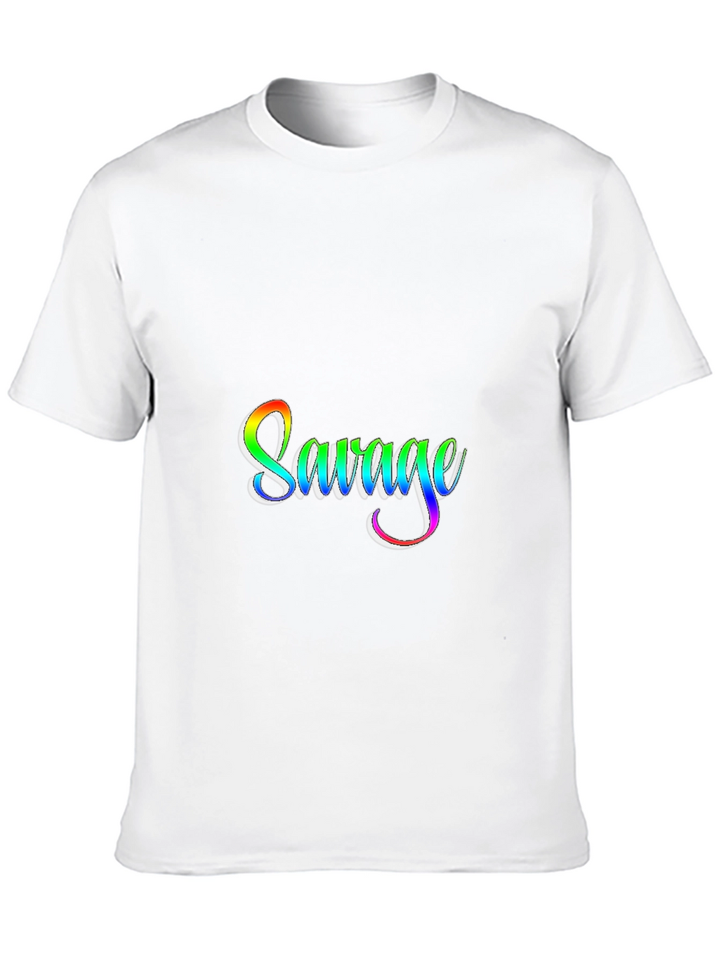 Mens Black T-Shirt with Rainbow Savage Graphic