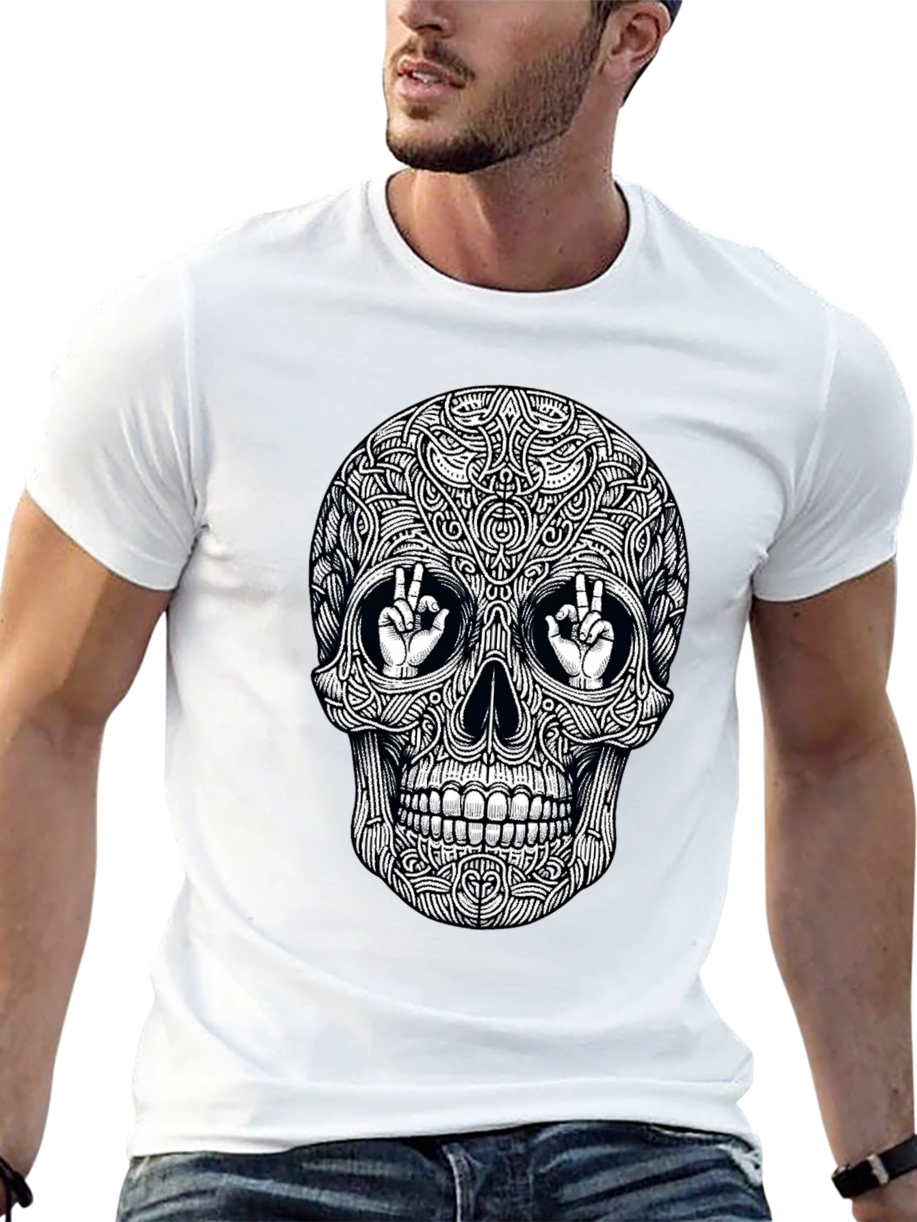 Skull Graphic Tee - Peace & Style