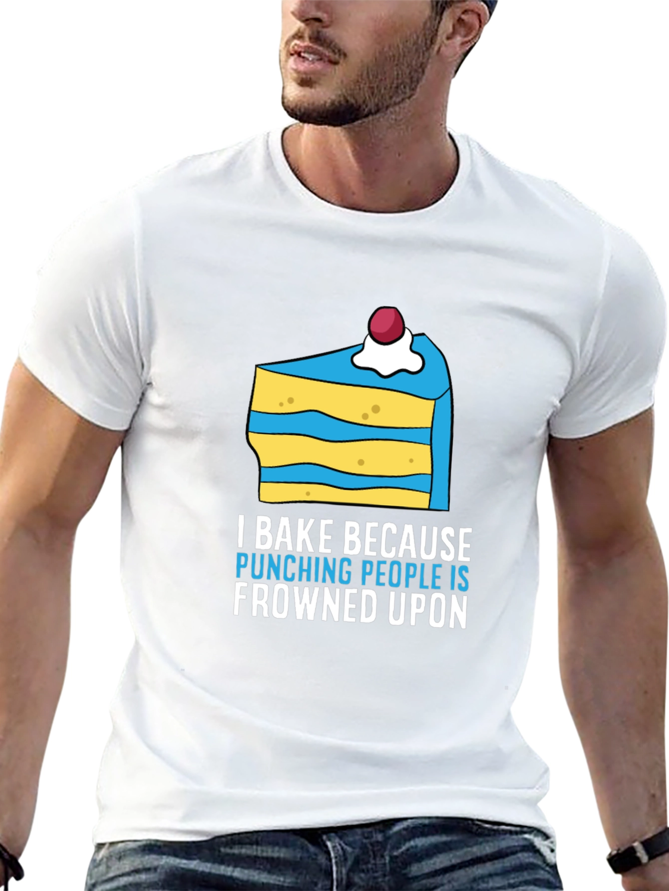 I Bake Because Punching People Is Frowned Upon Funny T-Shirt