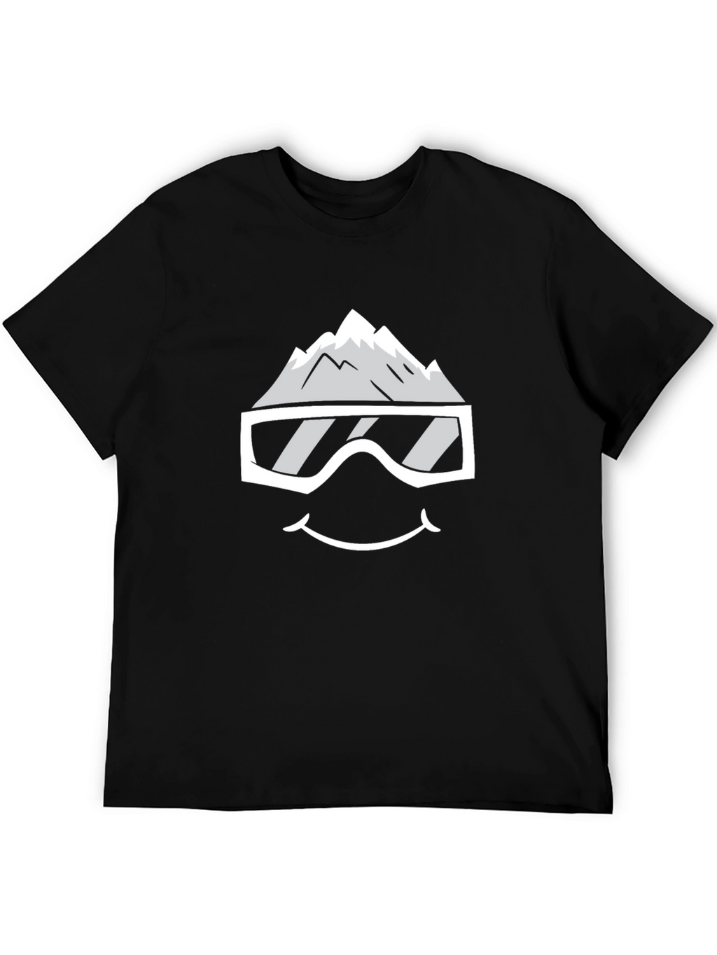Snowy Mountain Face Graphic Tee - Black