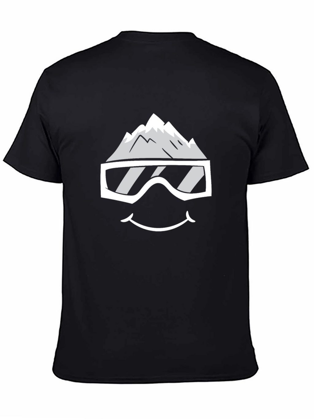 Snowy Mountain Face Graphic Tee - Black