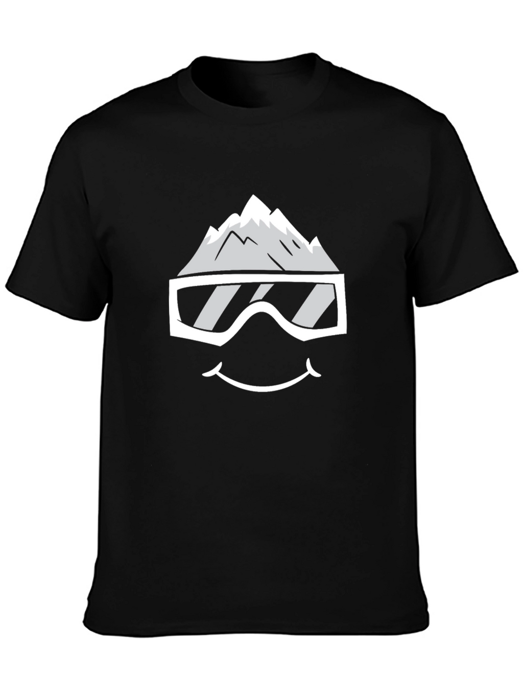 Snowy Mountain Face Graphic Tee - Black
