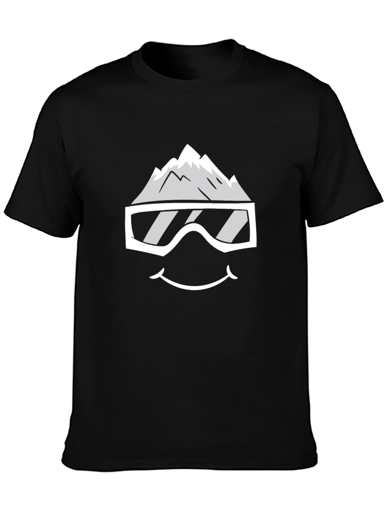 Snowy Mountain Face Graphic Tee - Black
