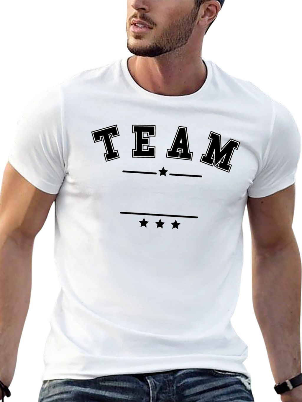 Team Graphic Black T-Shirt - Casual Style