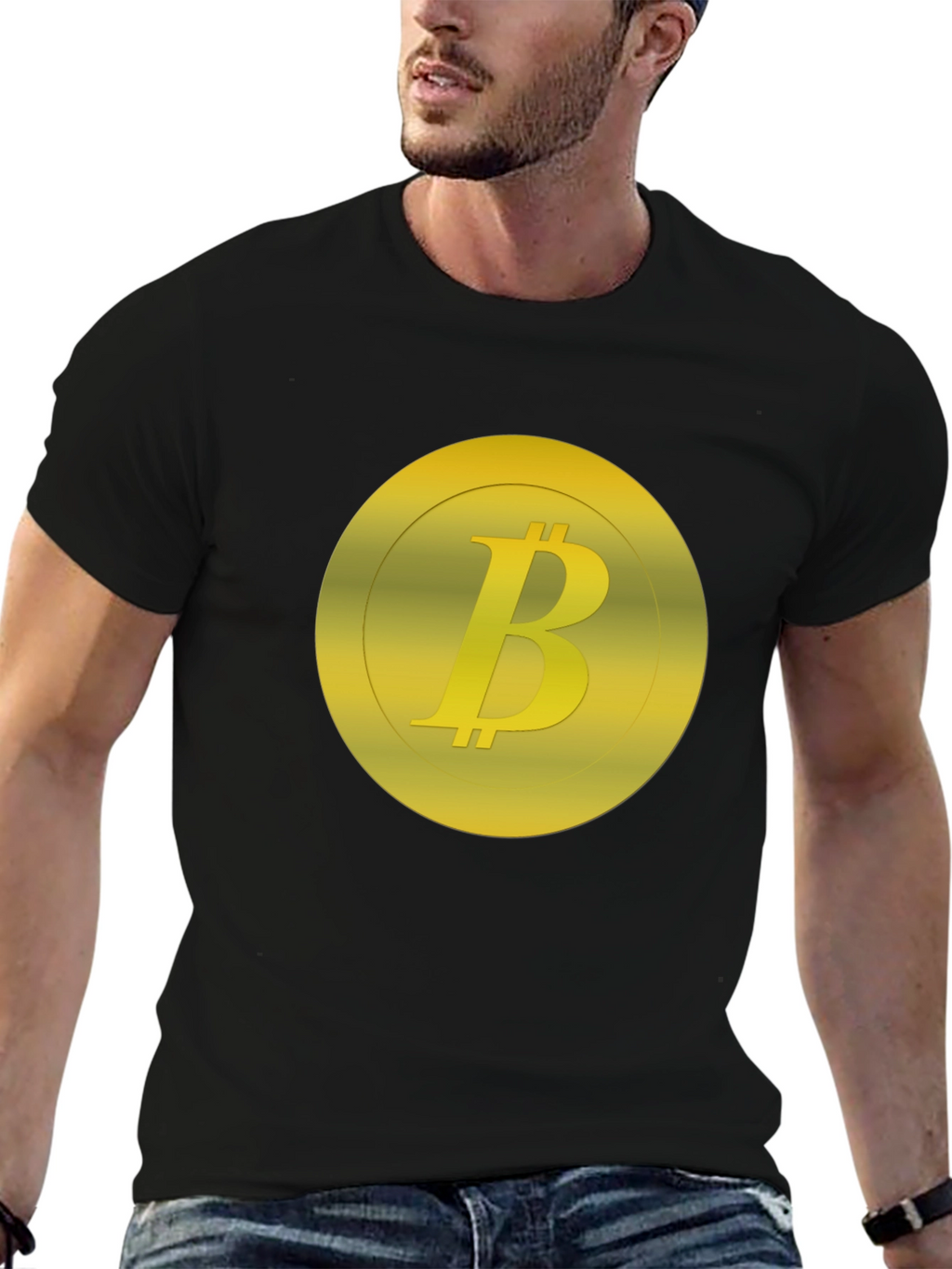 Bitcoin Logo Graphic Black T-Shirt