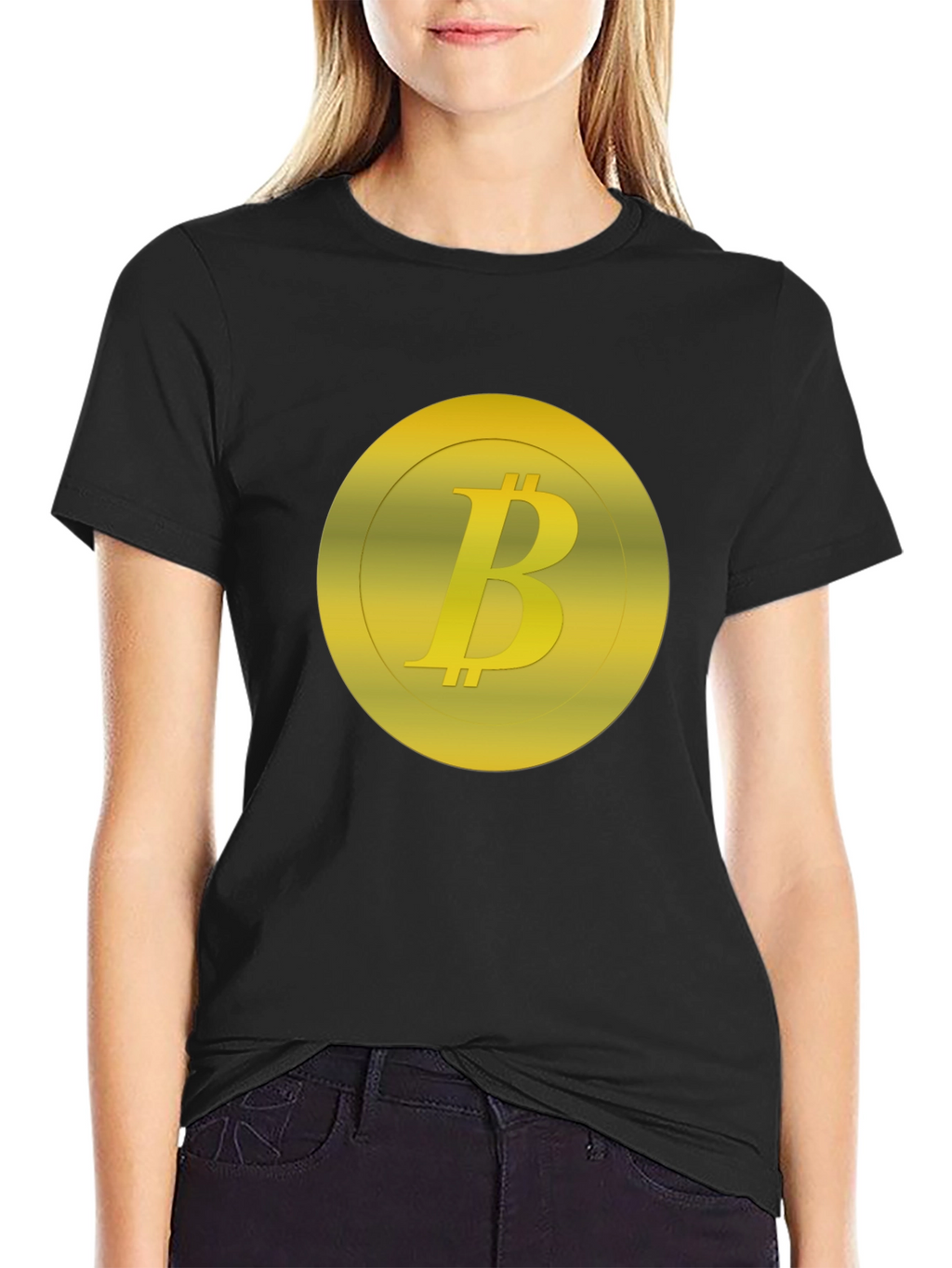 Bitcoin Logo Graphic Black T-Shirt