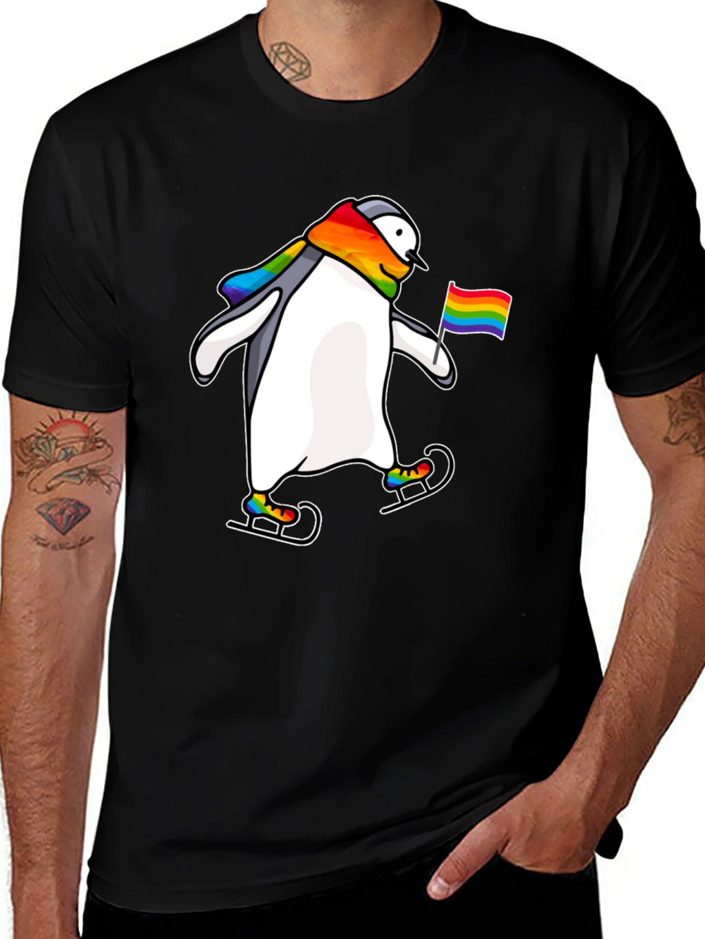 Penguin Pride Rainbow T-Shirt