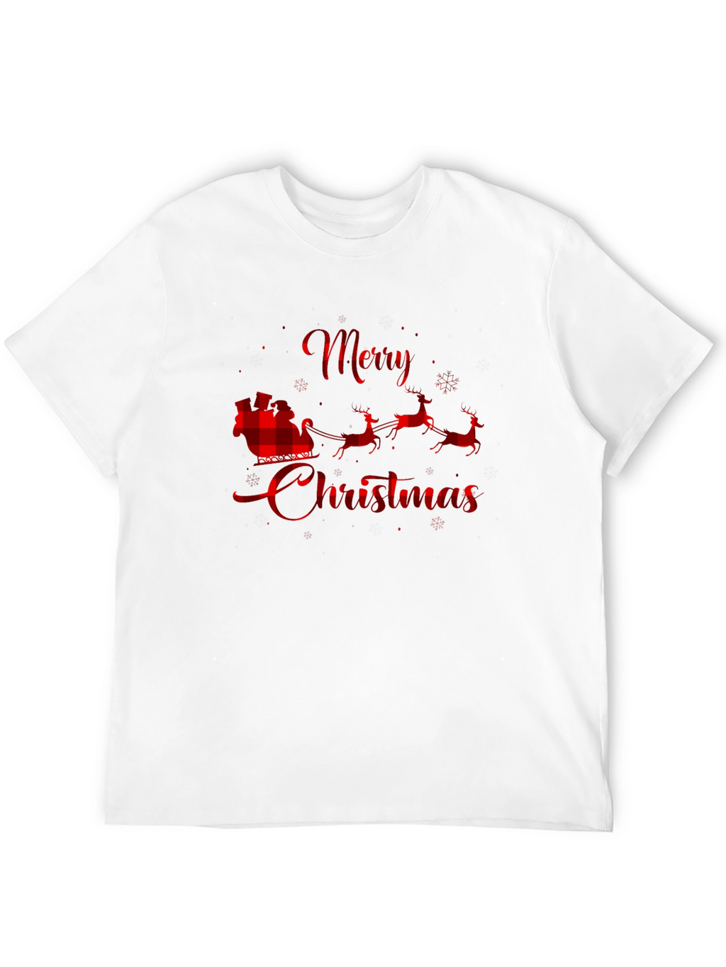 Merry Christmas Buffalo Plaid Santa T-Shirt