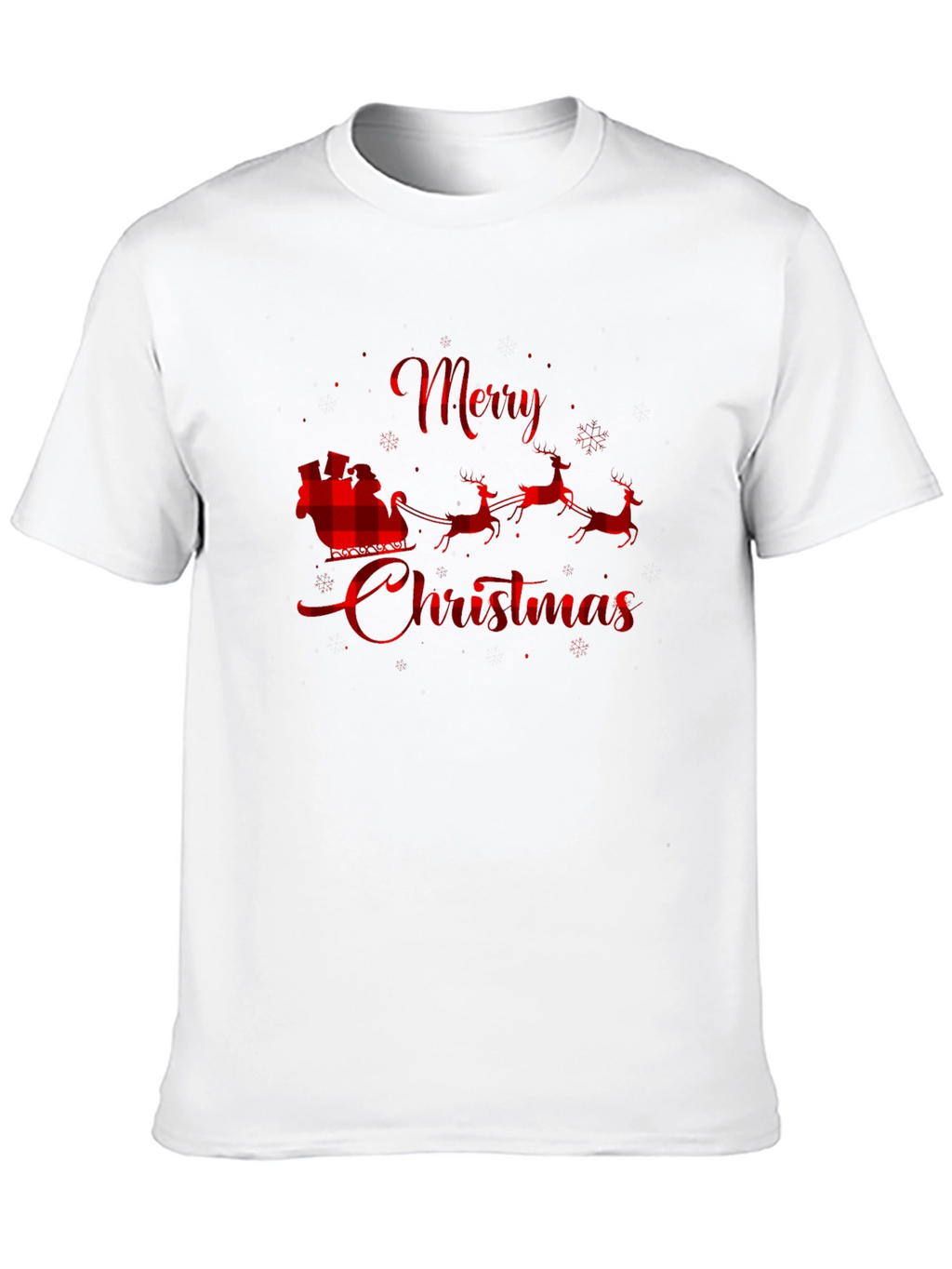 Merry Christmas Buffalo Plaid Santa T-Shirt
