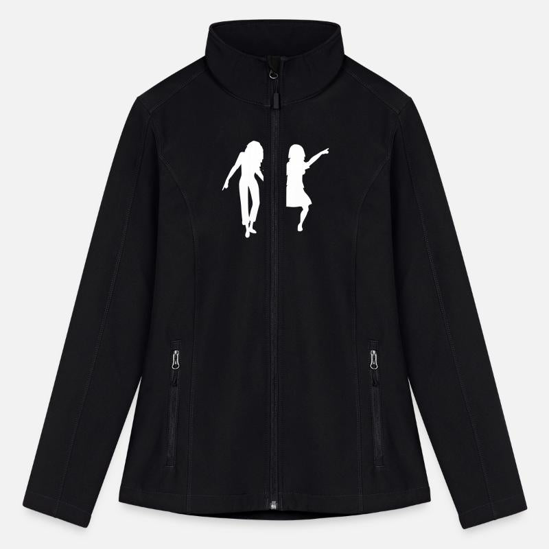 2 Party Women Friends Crew Dancing Team Silhouette