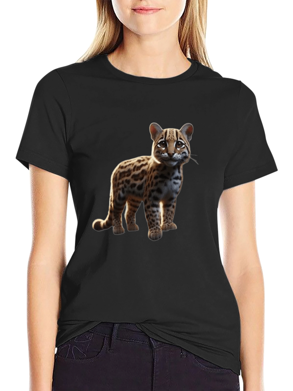 Ocelot Graphic Tee - Black Cotton
