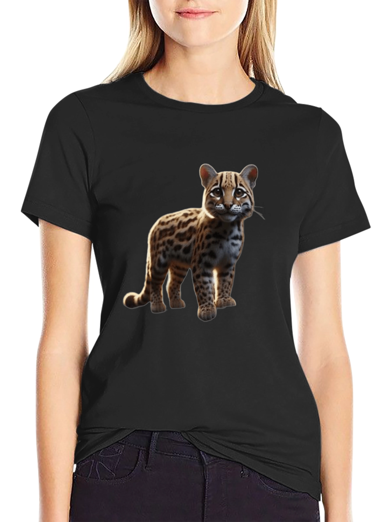 Ocelot Graphic Tee - Black Cotton