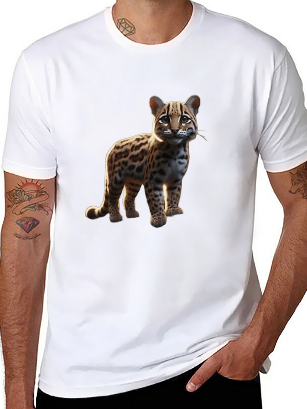 Ocelot Graphic Tee - Black Cotton