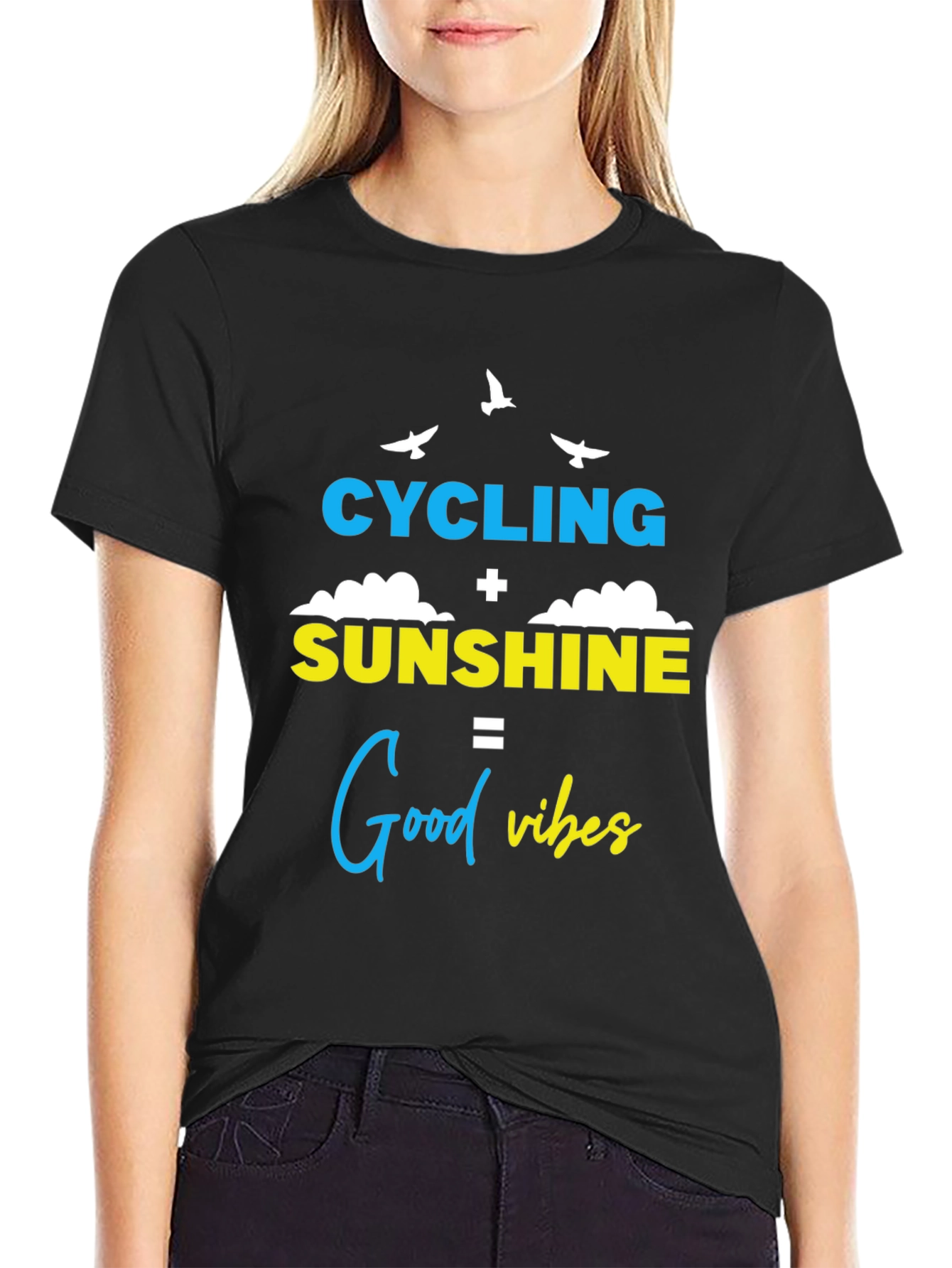 Cycling Sunshine Good Vibes Graphic Tee