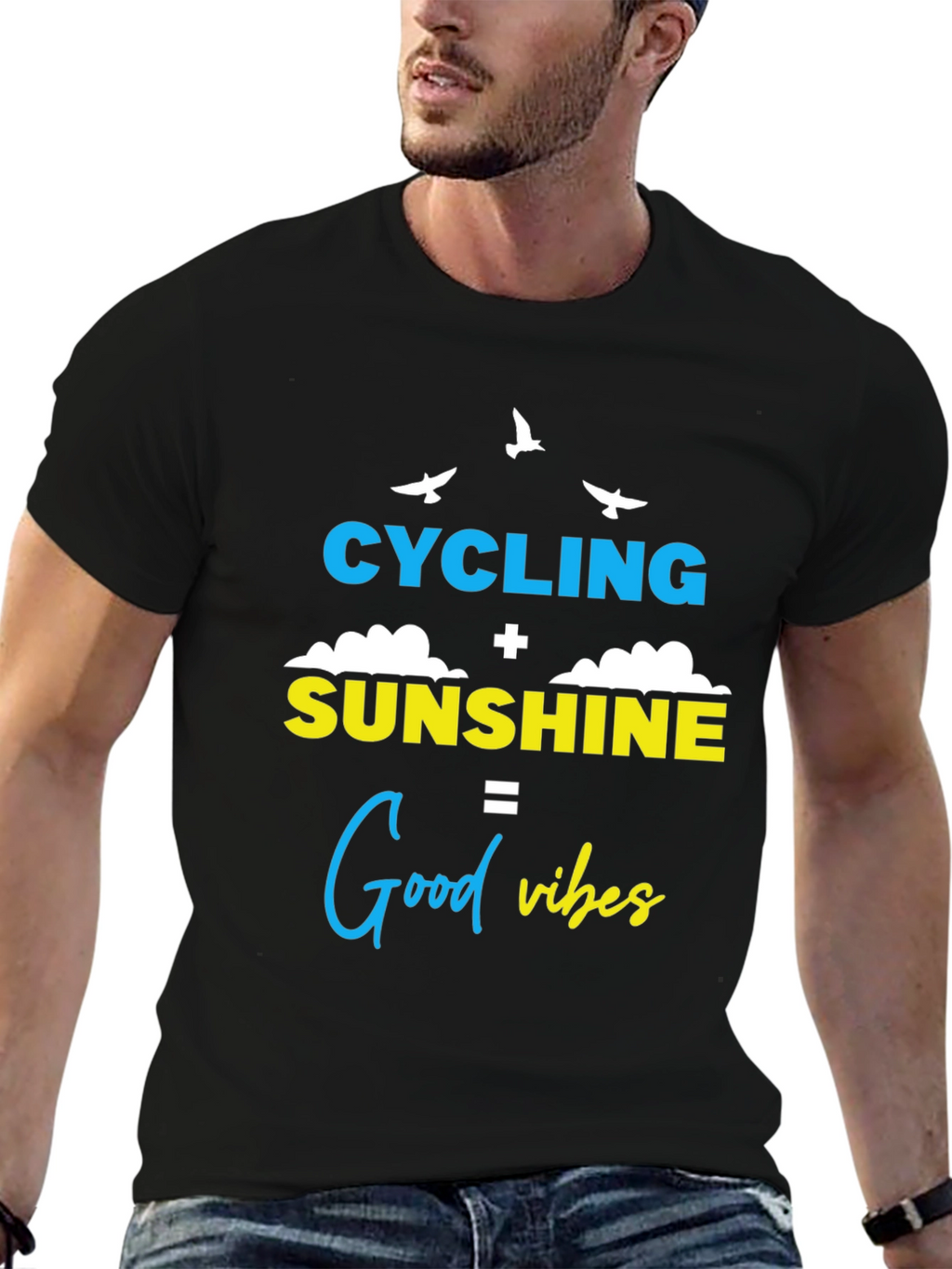Cycling Sunshine Good Vibes Graphic Tee