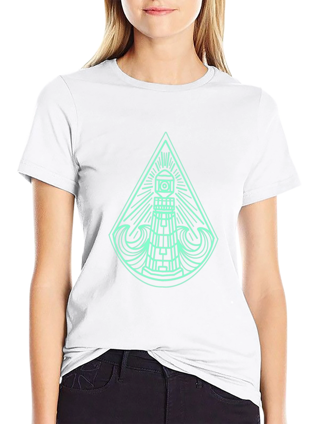 Lighthouse Graphic T-Shirt - Modern Coastal Style