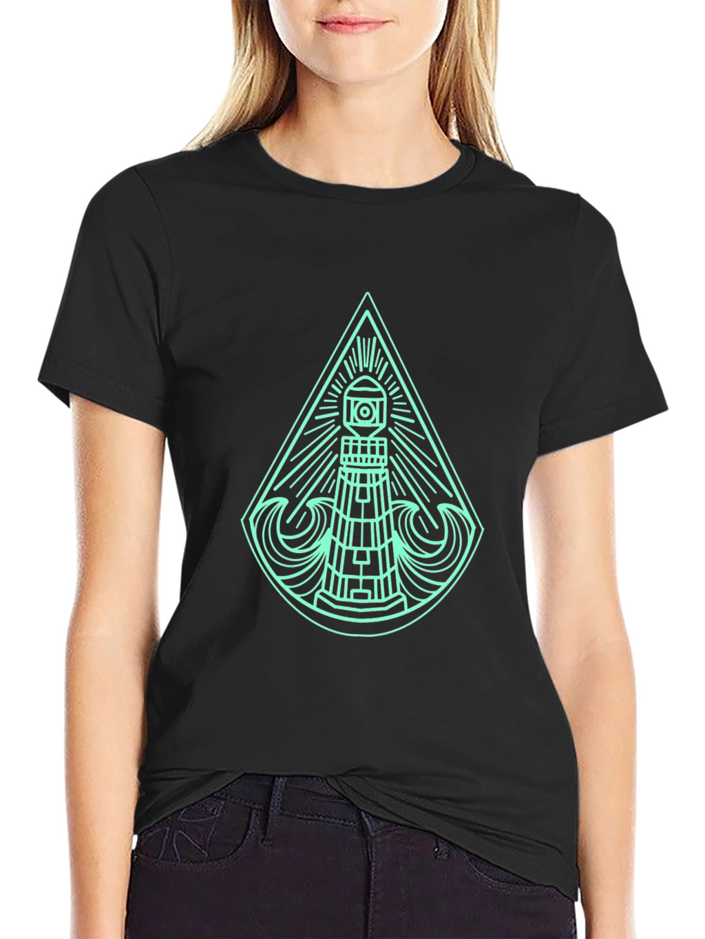 Lighthouse Graphic T-Shirt - Modern Coastal Style