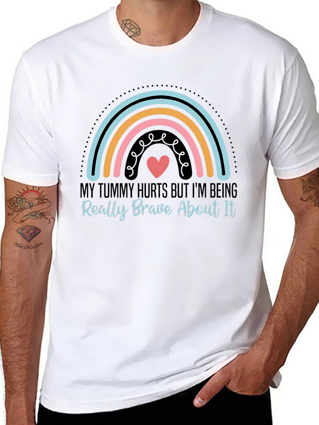 Tummy Hurts Brave Rainbow Graphic Tee