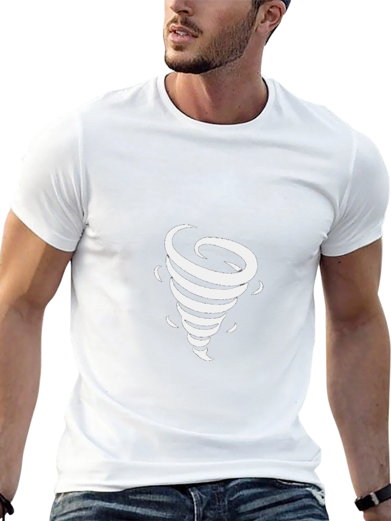 Mens Black Tornado Graphic T-Shirt