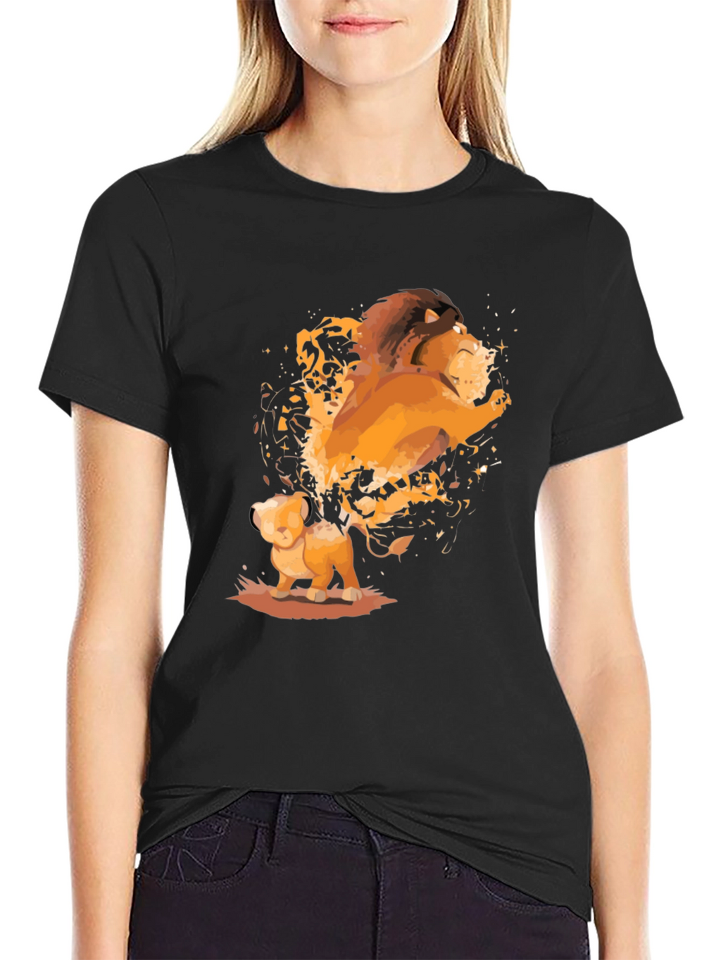 Lion King Simba Graphic Black T-Shirt