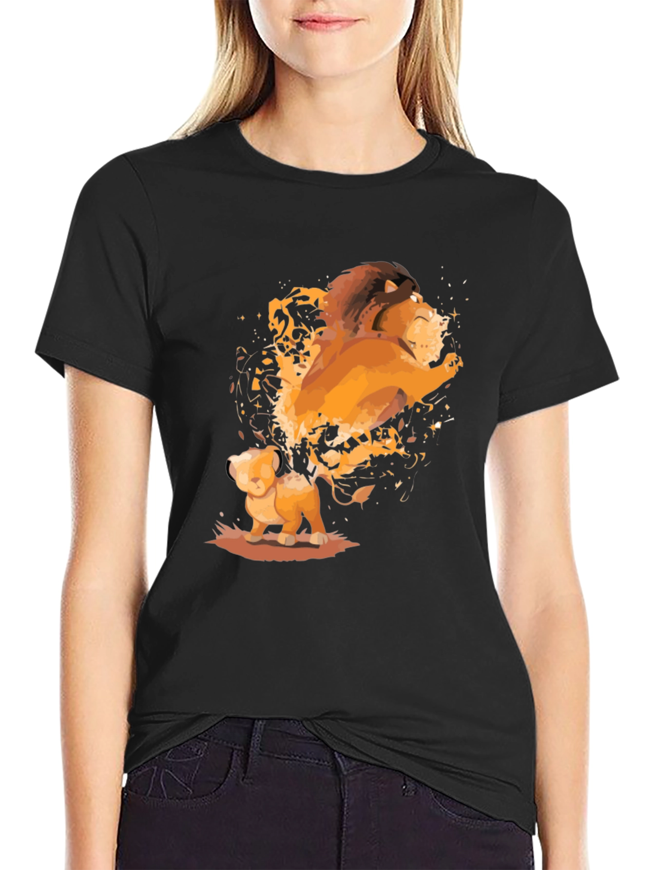 Lion King Simba Graphic Black T-Shirt