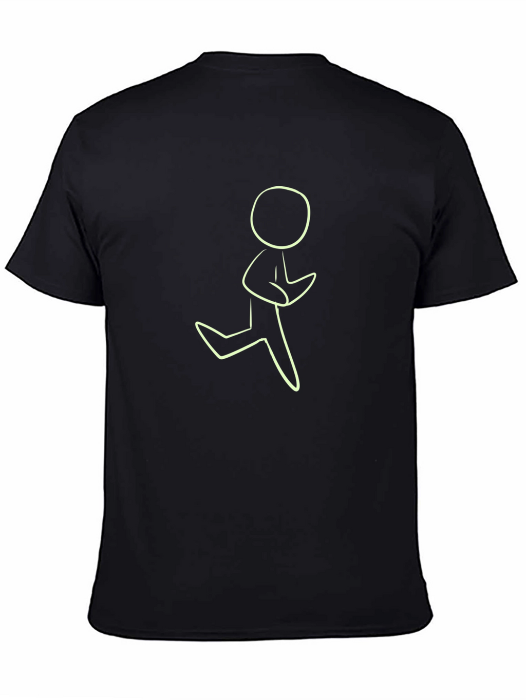 Running Man Graphic Tee - Black Casual T-Shirt