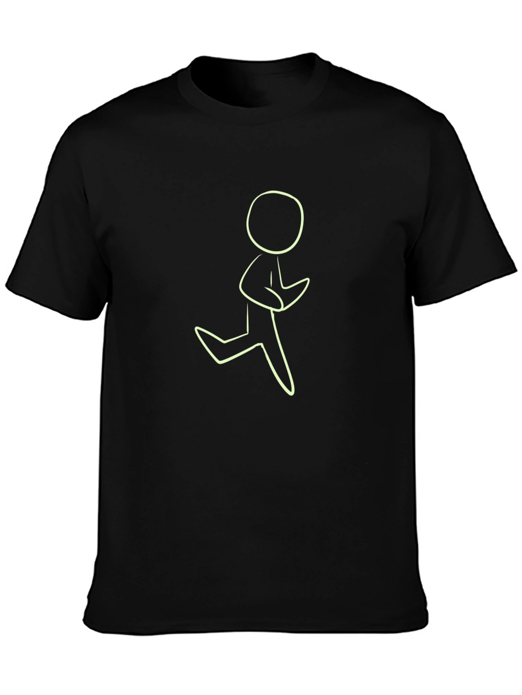 Running Man Graphic Tee - Black Casual T-Shirt