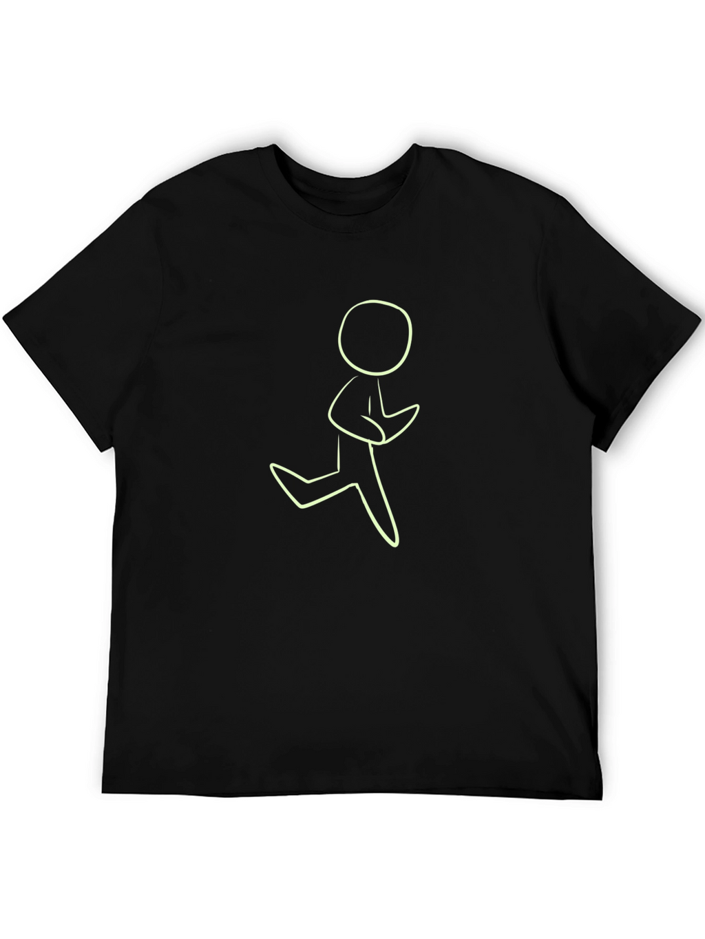 Running Man Graphic Tee - Black Casual T-Shirt