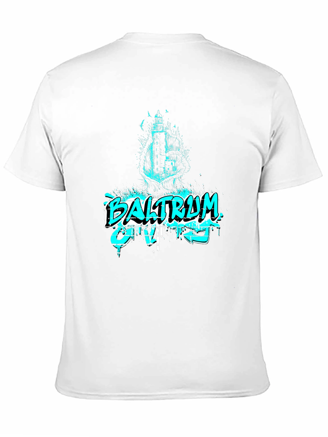 Baltraum Island Lighthouse Graphic Tee - Black