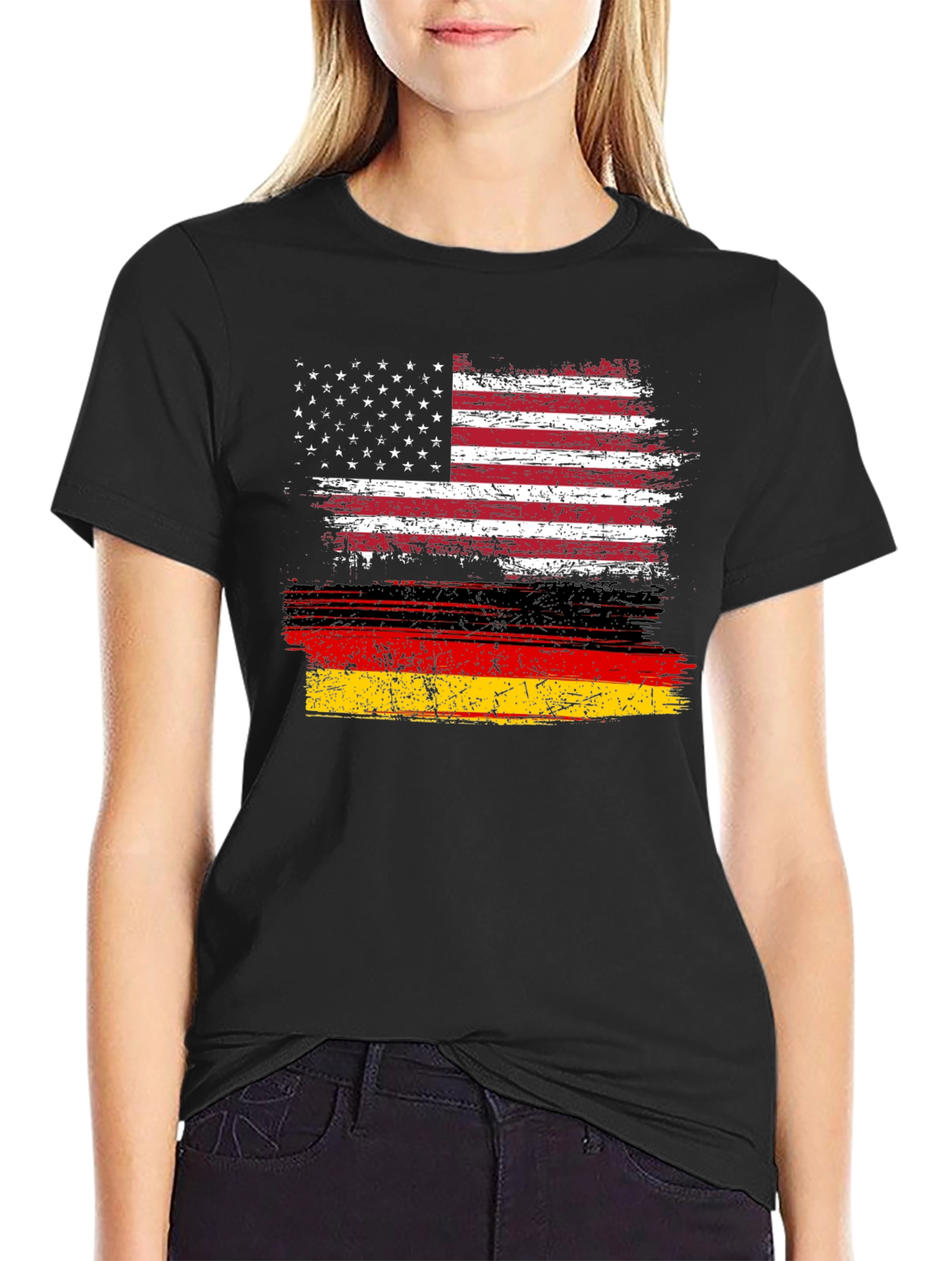 USA Germany Flag Graphic T-Shirt