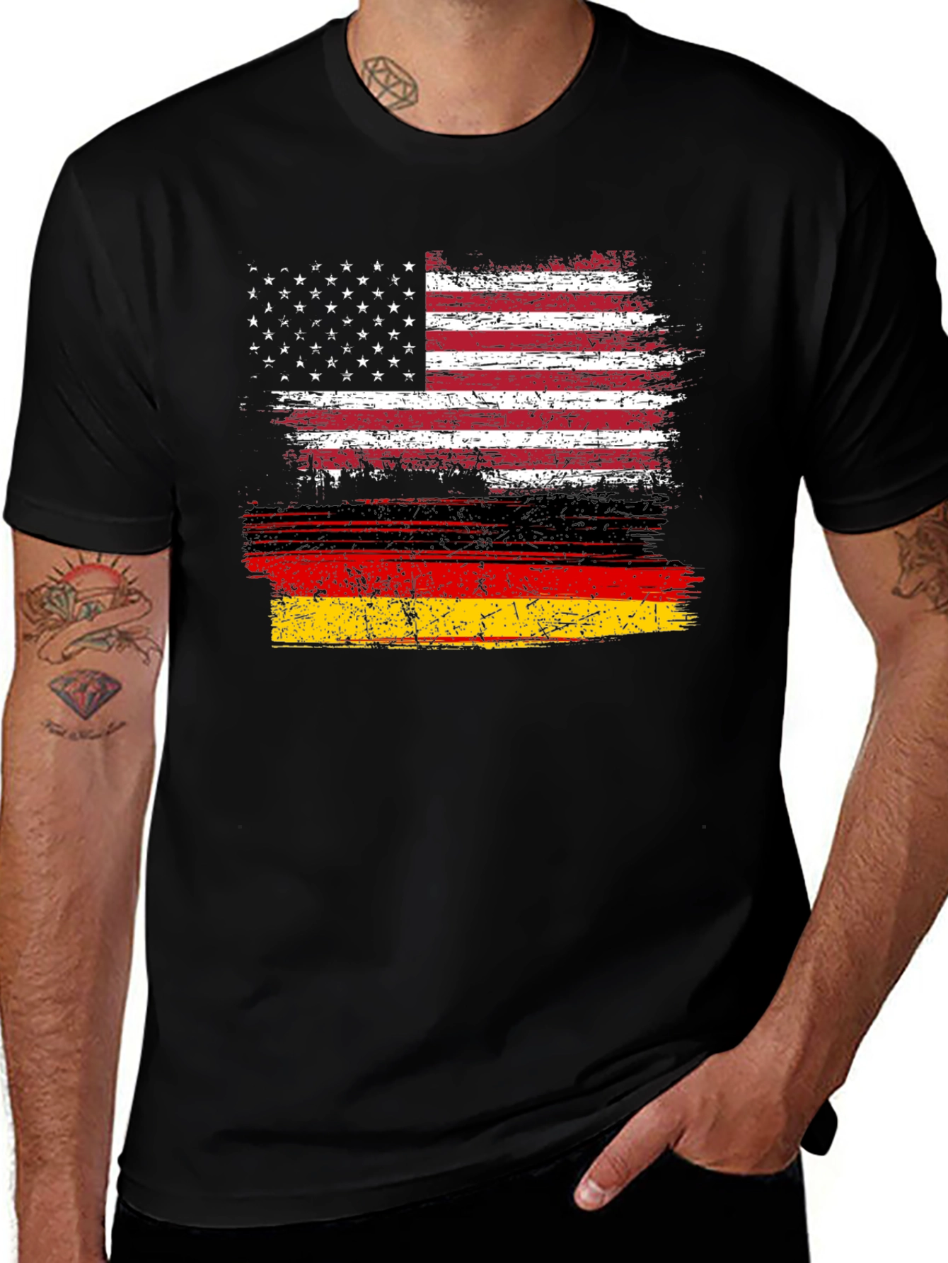 USA Germany Flag Graphic T-Shirt