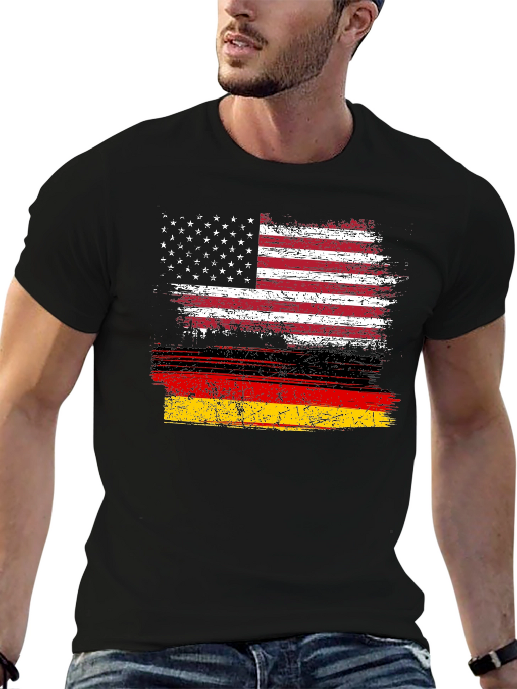 USA Germany Flag Graphic T-Shirt