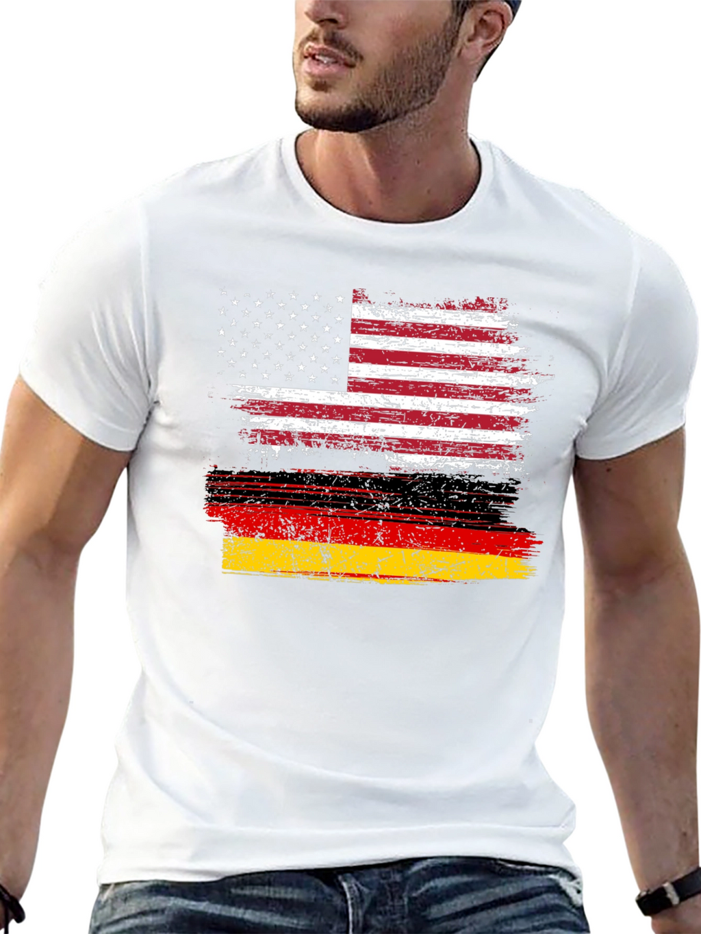 USA Germany Flag Graphic T-Shirt
