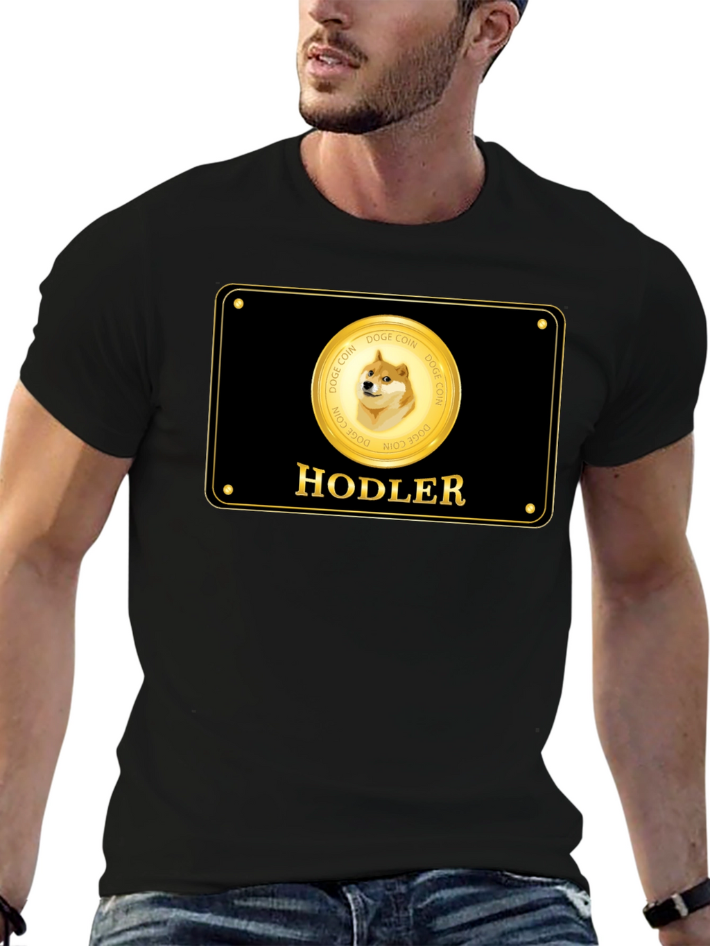Dogecoin Hodler Black T-Shirt