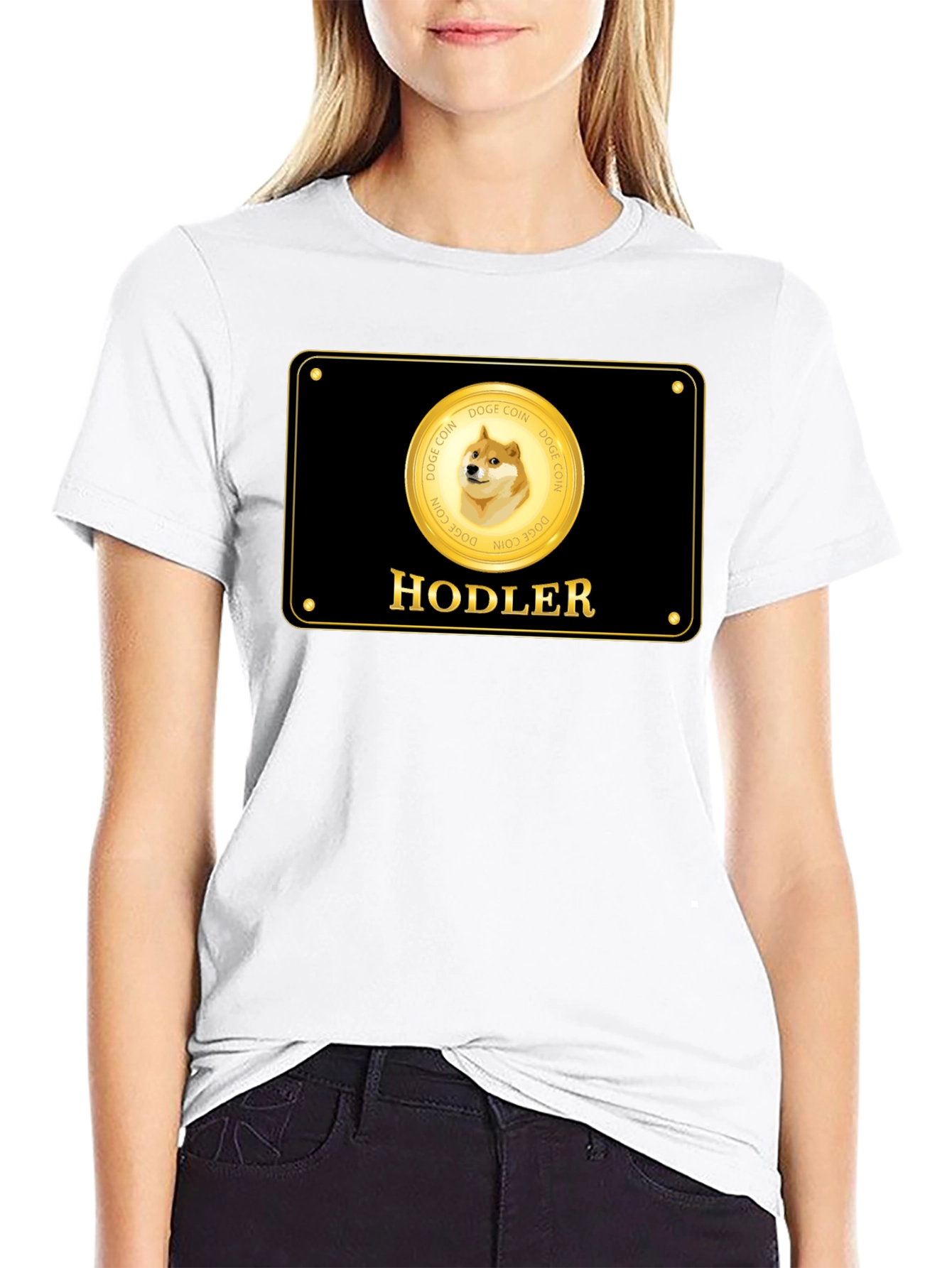 Dogecoin Hodler Black T-Shirt