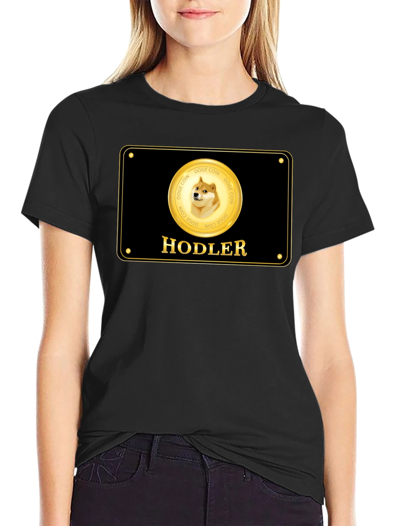 Dogecoin Hodler Black T-Shirt