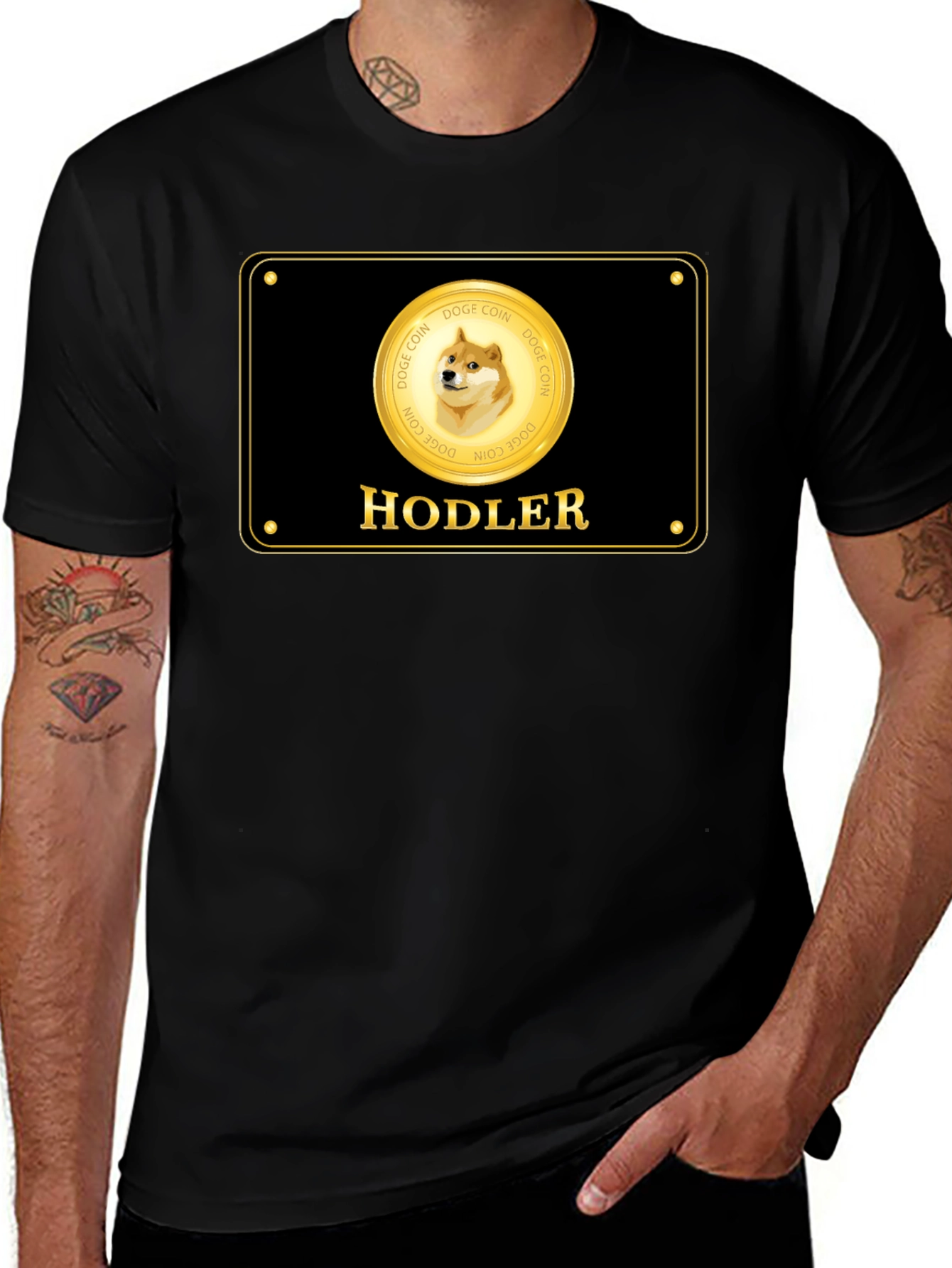 Dogecoin Hodler Black T-Shirt