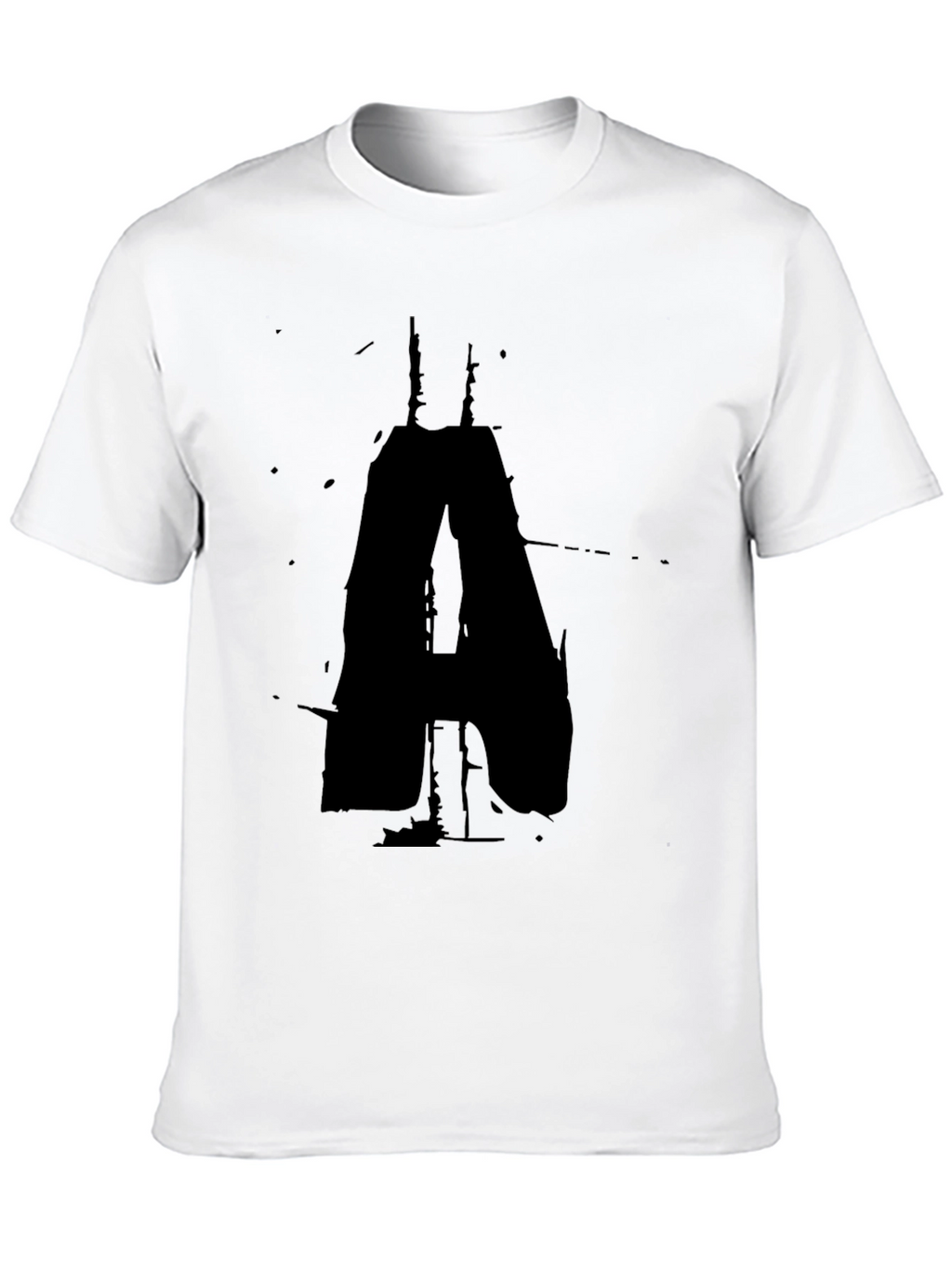 Abstract A Graphic Tee - Black Casual T-Shirt
