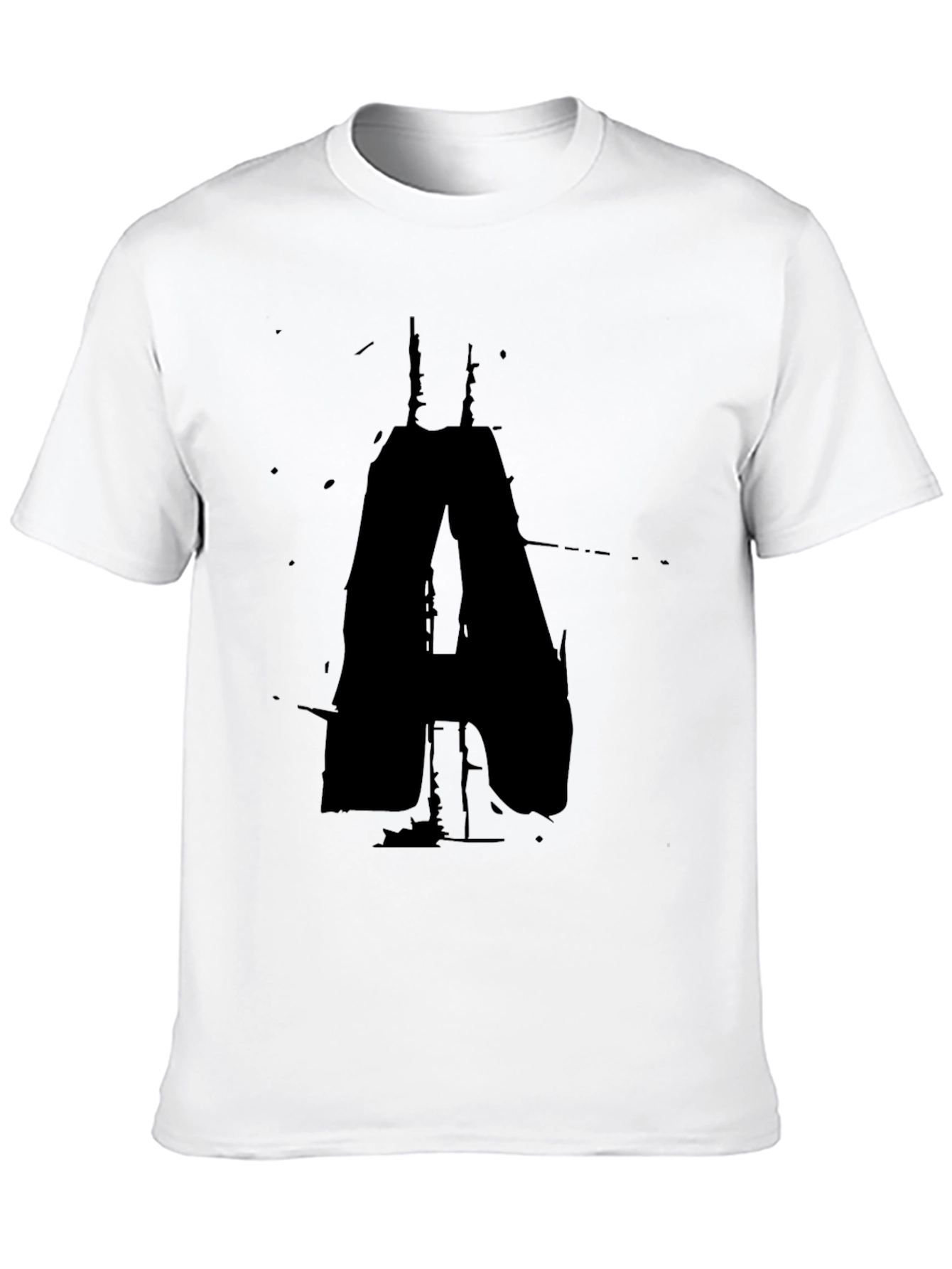 Abstract A Graphic Tee - Black Casual T-Shirt